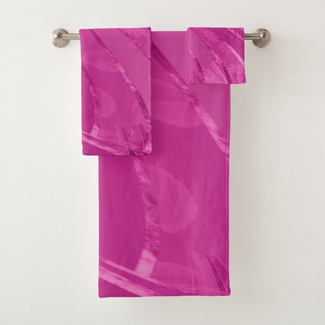 Líneas curvadas de seda abstractas en rosa (In situ)