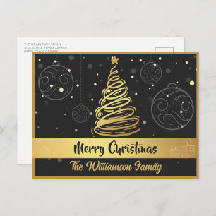 Líneas curvadas Ornamentos de árbol de Navidad Neg