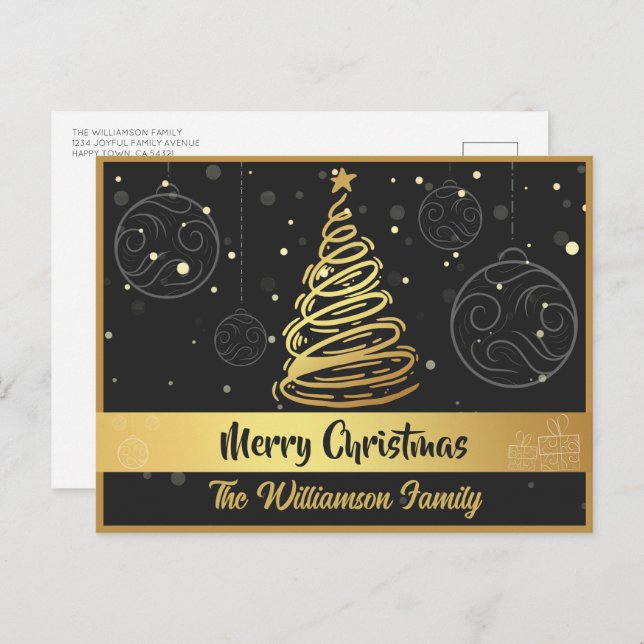 Líneas curvadas Ornamentos de árbol de Navidad Neg (Anverso / Reverso)