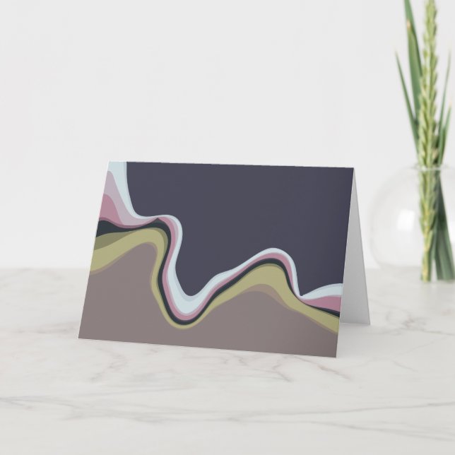 Líneas Curvy modernas tarjeta de felicitación en (Anverso)