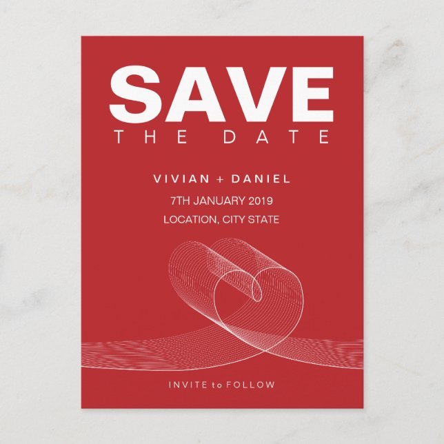 Líneas de Amor Loopy Tarjeta Postal Blanca para Gu (Anverso)