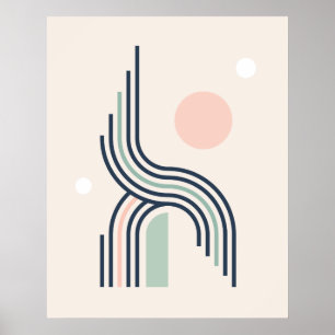Líneas de arte geométrico abstractas retro círculo