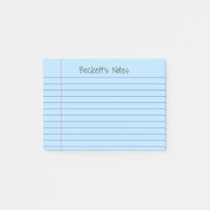 Líneas de bloc de notas Azul pálido Añadir su nomb