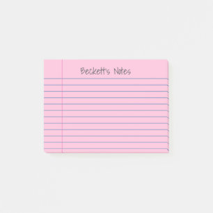 Líneas de bloc de notas Rosadas Añadir su nombre