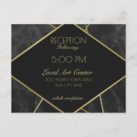 Líneas de oro geométricas y recepción de mármol