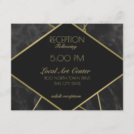 Líneas de oro geométricas y recepción de mármol