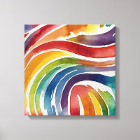 Líneas del arco iris Arte mural de color agua