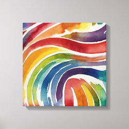 Líneas del arco iris Arte mural de color agua