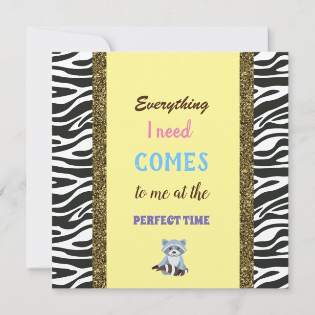 líneas doradas, Afirmación, mapache (Anverso)