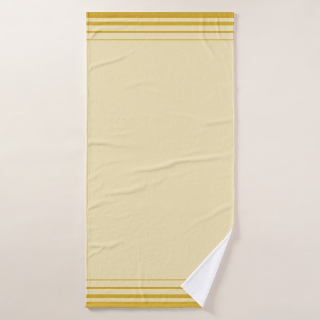 Líneas Doradas Elegantes y Modernas sobre Beige Ch (Toalla de baño)