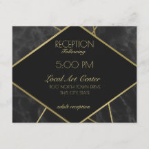 Líneas Doradas Geométricas y Recepción de Mármol