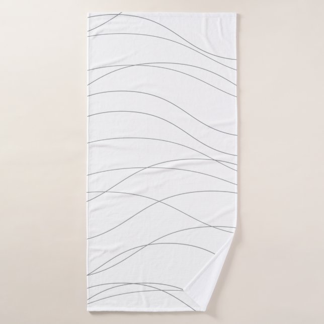 Líneas gráficas onduladas modernas, sencillas, mod (Toalla de baño)