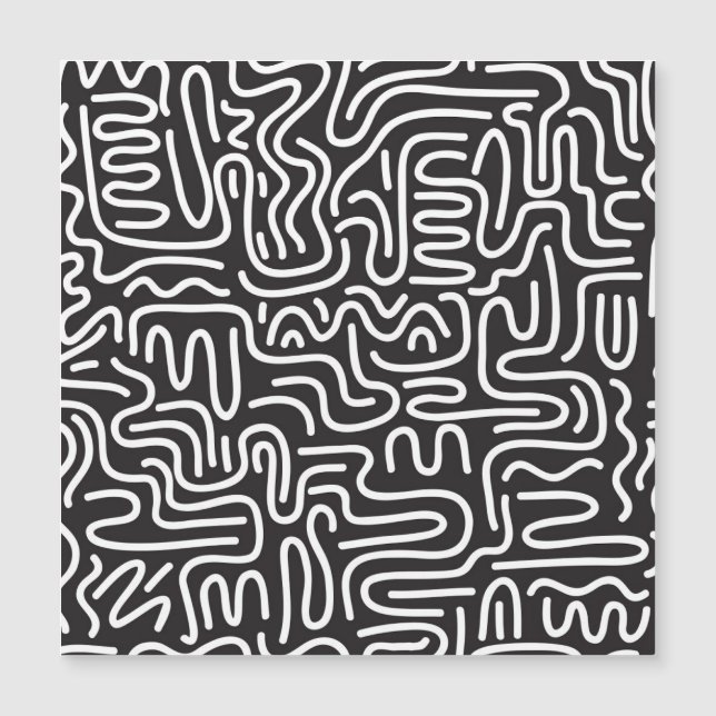 Líneas onduladas de Doodle retro: Monocromo (Anverso)