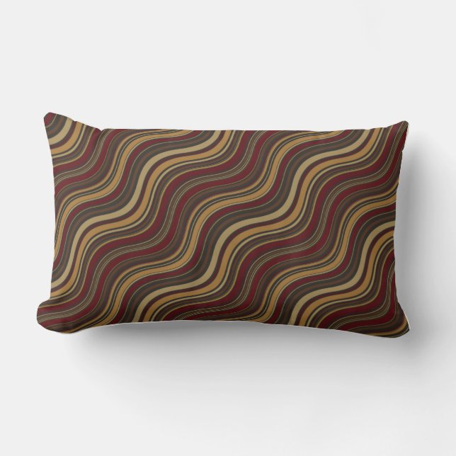 Líneas onduladas multicoloras Lumbar del Cojín (Anverso)