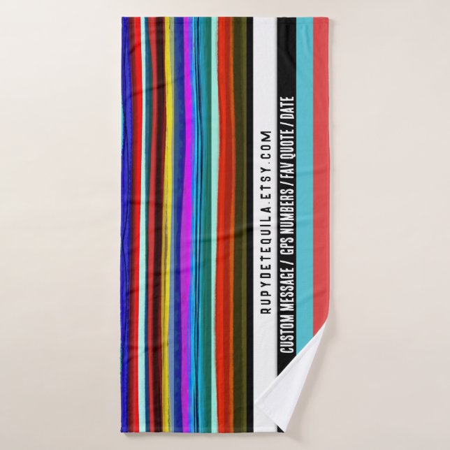 Líneas retro de banda líneas horizontales de DIY p (Toalla de baño)
