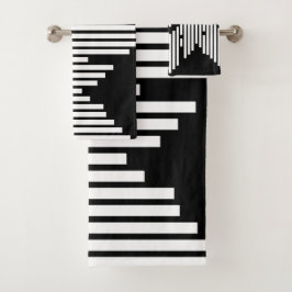 Líneas rotas en blanco y negro apiladas