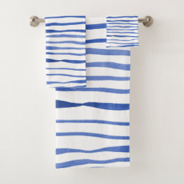 Líneas simples de acuarela irregular - azul