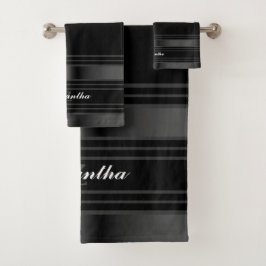 Líneas simples en negro, plateado y gris