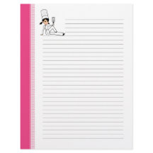 LIned Receta de las páginas con arte de chef