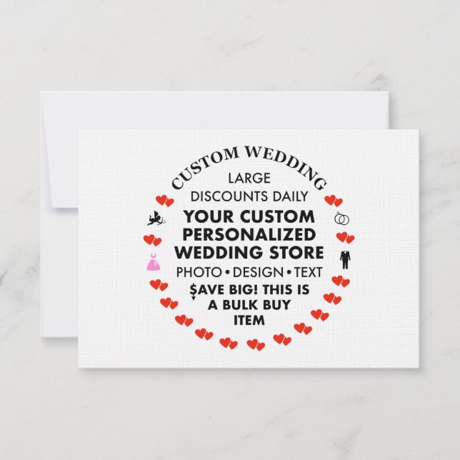 LINEN 3.5" x 5" Invitaciones de matrimonio (Anverso)