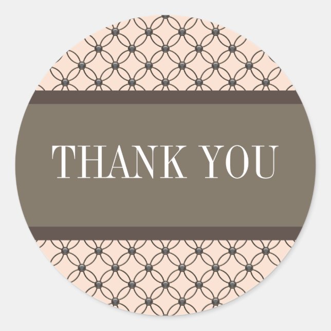 Linen Fancy Lattice Gracias Pegatinas (Anverso)