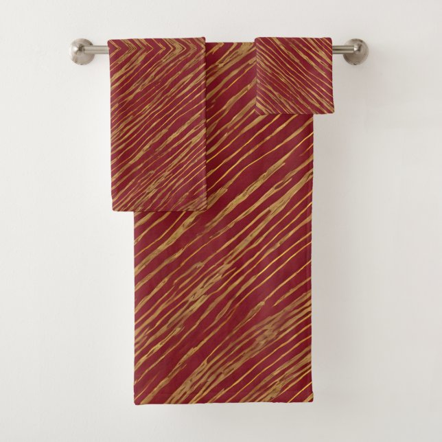 Linen Luxury Modern Burgundy Gold Collection (In situ)
