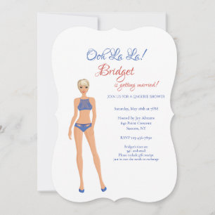 Lingerie Bridal Shower Blue Invitación