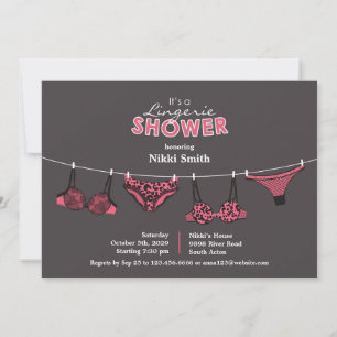 Lingerie Bridal Shower Flat Invitación plana