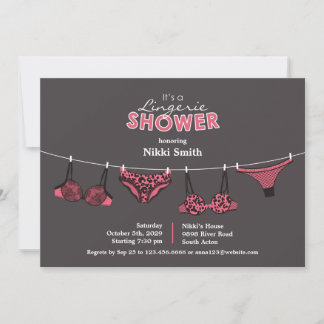 Lingerie Bridal Shower Flat Invitación plana