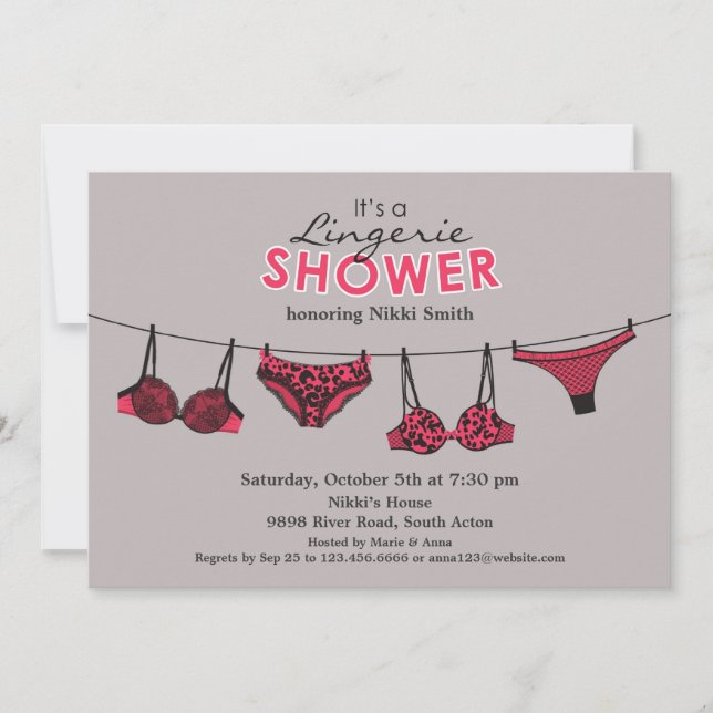 Lingerie Bridal Shower Flat Invitación plana (Anverso)