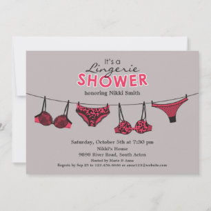 Lingerie Bridal Shower Flat Invitación plana
