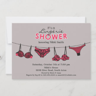 Lingerie Bridal Shower Flat Invitación plana