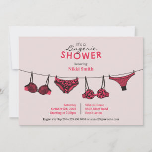 Lingerie Bridal Shower Flat Invitación plana