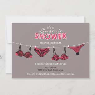 Lingerie Bridal Shower Flat Invitación plana