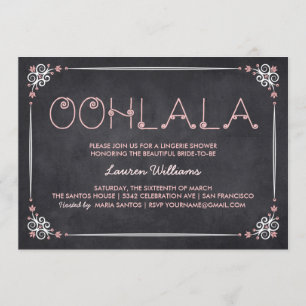 Lingerie Shower Invitaciones Chalkboard & Pink