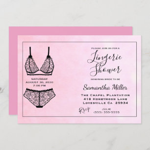 Lingerie Shower Pink Bridal Shower Invitación