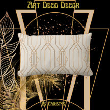 Lino Art Deco y almohada lumbar dorada
