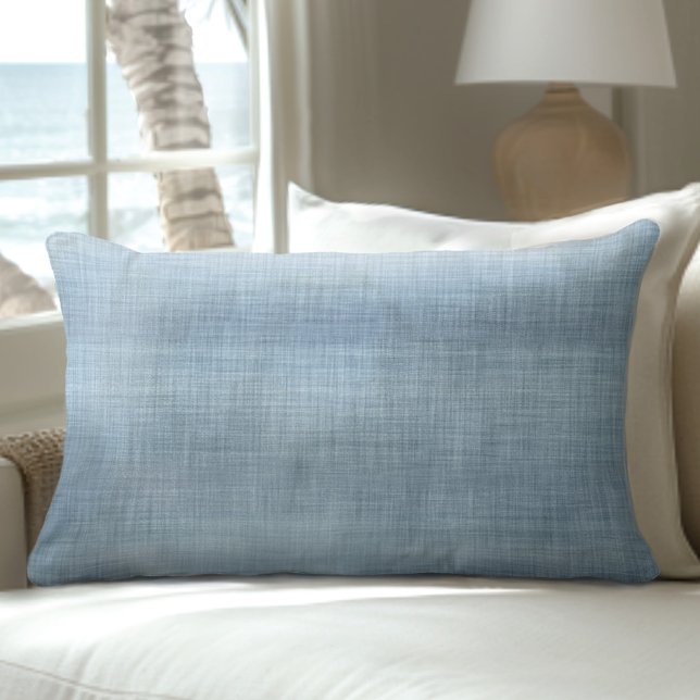Lino azul del mar claro Textura de almohada lumbar (Subido por el creador)