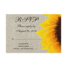 Lino Beige Girasol Rústico RSVP Boda