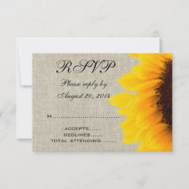 Lino Beige Girasol Rústico RSVP Boda