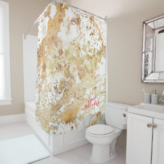 Lino de cortina de ducha beige neutro de crema