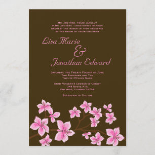 Lino rosado elegante de la invitación 5x7 de la