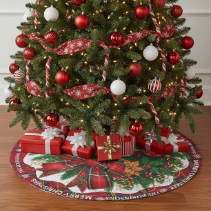 Lino Sintético Falda personalizada de árbol de navidad para el ta