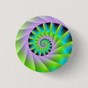 Lino turquesa y botón espiral verde