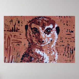 Linocut de la flor - impresión del arte