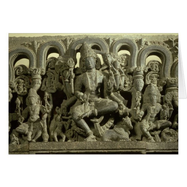 Lintel representando La Trinidad: Siva, Brahma y V (Anverso (Horizontal))