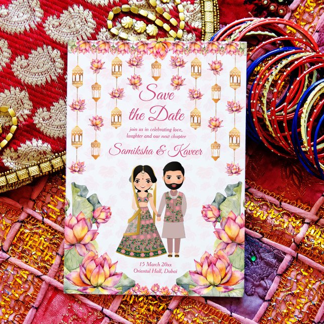 Linterna de loto invitación de boda india para gua (Subido por el creador)
