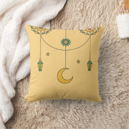 Linterna de Ramadán y cojín decorativo creciente