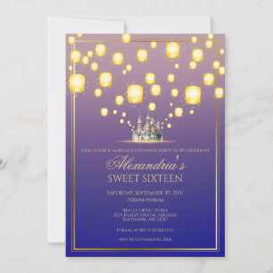 Linterna flotante dulce dieciséis invitaciones