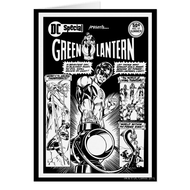 Linterna verde - Cómic verde sombreado, negro y Wh (Frente)